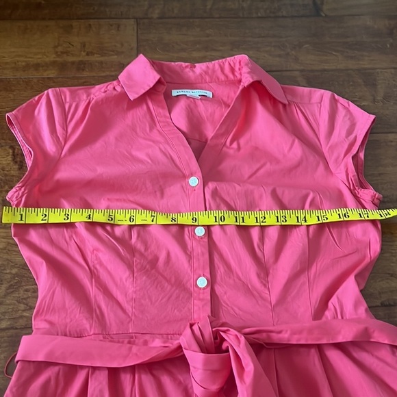 Banana Republic Buttons Down Shirt Stretch Side Pockets Belted Dress Size 4 - Picture 6 of 10